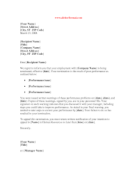 Sample Termination Letter Employee Poor Performance Free