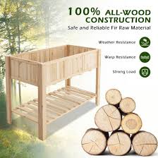 47 Inch Wooden Raised Garden Bed With