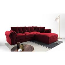 baron right hand corner sofa dark red