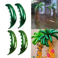 8 pack tropical palm tree leaves decor