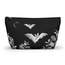 gothic bats bag zipper accessory