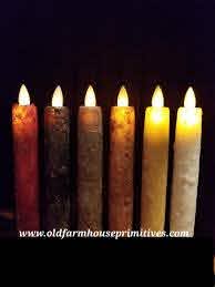 Rj12 Primitive Moving Flame Candle Sticks Made In Usa Old Farmhouse Primitives