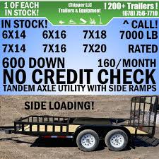 side rs tandem axle utility trailer