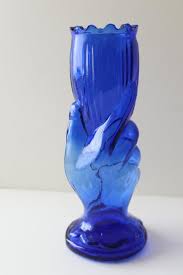 Vintage Cobalt Blue Glass Vase Lady S