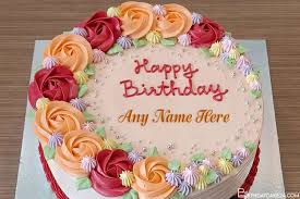 Colorful Flower Happy Birthday Cake Images