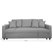 vernon sofa bed ash 3 seater