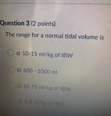 the range for a normal tidal