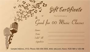 Best Music Gift Certificate Template Giftcard Gift Certificate