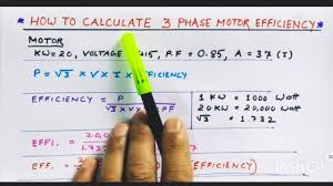 3 phase motor efficiency calculation
