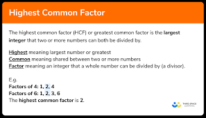 Highest Common Factor Gcse Maths