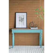 Blue Rectangle Wood Console Table