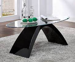 Tyra Black Lacquer Glass Top Coffee Table