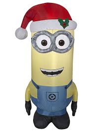 Despicable Me Inflatable Kevin Minion In Santa Hat