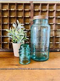 Large Vintage Green Glass Agee Victory