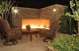 Romantic Backyard Fireplace Outdoor