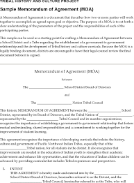 Memorandum Of Agreement Template Template Free Download
