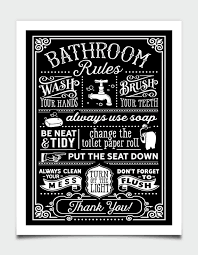 Bathroom Rules Wall Art Bathroom Wall