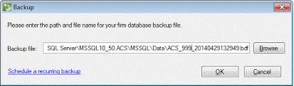 backing up the firm database