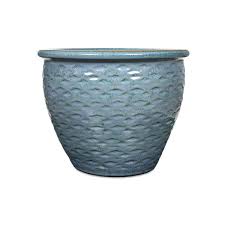 Hazy Clear Blue Clay Pot