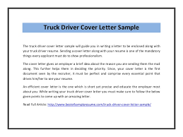 Resume CV Cover Letter  truck  truck driver cover letter  Resume     SlideShare
