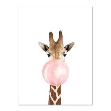 pink bubble elephant giraffe print