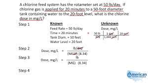 water treatment math chlorine dose