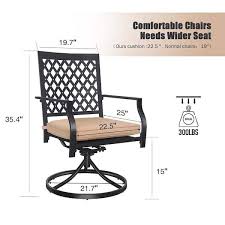 Metal Outdoor Dining Chair With Tan