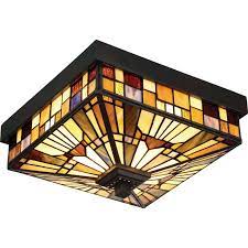 stained glass flush mount