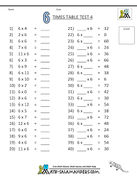 Times Tables Tests 6 7 8 9 11 12 Times Tables