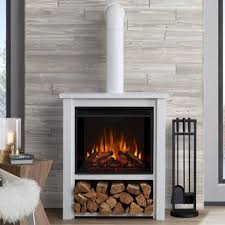 hollis electric fireplace in white by