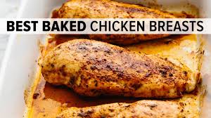 Roast the chicken for 1 1/2 hours, or until the juices run clear when you cut between a leg and thigh. Baked Chicken Breast Juicy Tender Easy And Oh So Flavorful Youtube