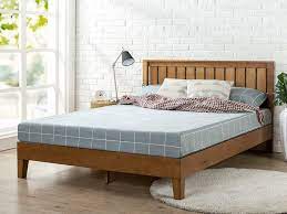 Deluxe Wood Platform Bed With Headboard