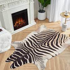 lazzzy zebra print hide rugs faux skin