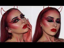 glamorous red devil halloween makeup