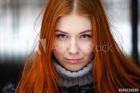 I think the lighter the hair the better. Portrait Of Offended Young Blue Eyed Girl With Bright Red Hair Buy This Stock Photo And Explore Similar Images At Adobe Stock Adobe Stock