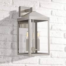 Nyack 17 1 2 High Brushed Nickel Outdoor Wall Light 42m49 Lamps Plus