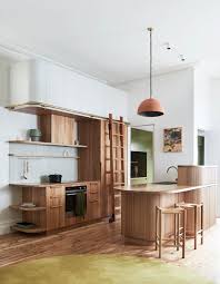 Kitchen Wood Counters Wall Oven Design