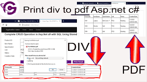 print div contect to pdf in asp net c