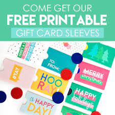 printable gift card sleeves from the