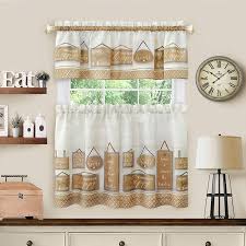 Innermor elegant modern curtain for living room drape solid faux linen fabric thick curtains these. Woven Trends Modern Farmhouse 3 Piece Window Curtains Two Tier Panels Valance Elegant Textured Soft Curtain For Living Dining Room Bedroom Kitchen 58 X 24 In Beige Walmart Com Walmart Com