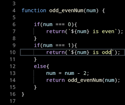 odd even number using recursion in js