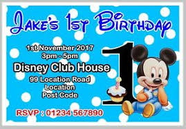 Details About Personalised Mickey Mouse Birthday Party Invite Invites Invitation Cards