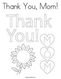 Printable thank you cards for kids my sisters suitcase packed. Thank You Mom Coloring Page Twisty Noodle