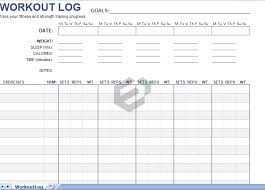 weekly workout log free excel