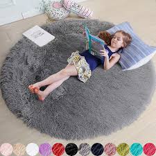 fluffy round rug gy carpets for