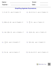 Evaluating Two Variables Worksheets