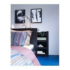 Ikea Malm Black 3 Piece Headboard Bed