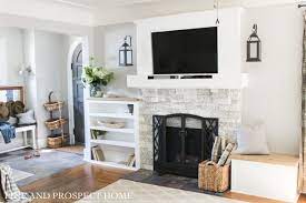 Brick Fireplace Makeover Pine And