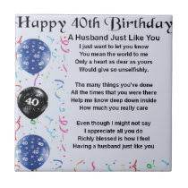 husband poem 40th birthday notepad