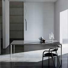 slim rectangular glass dining table